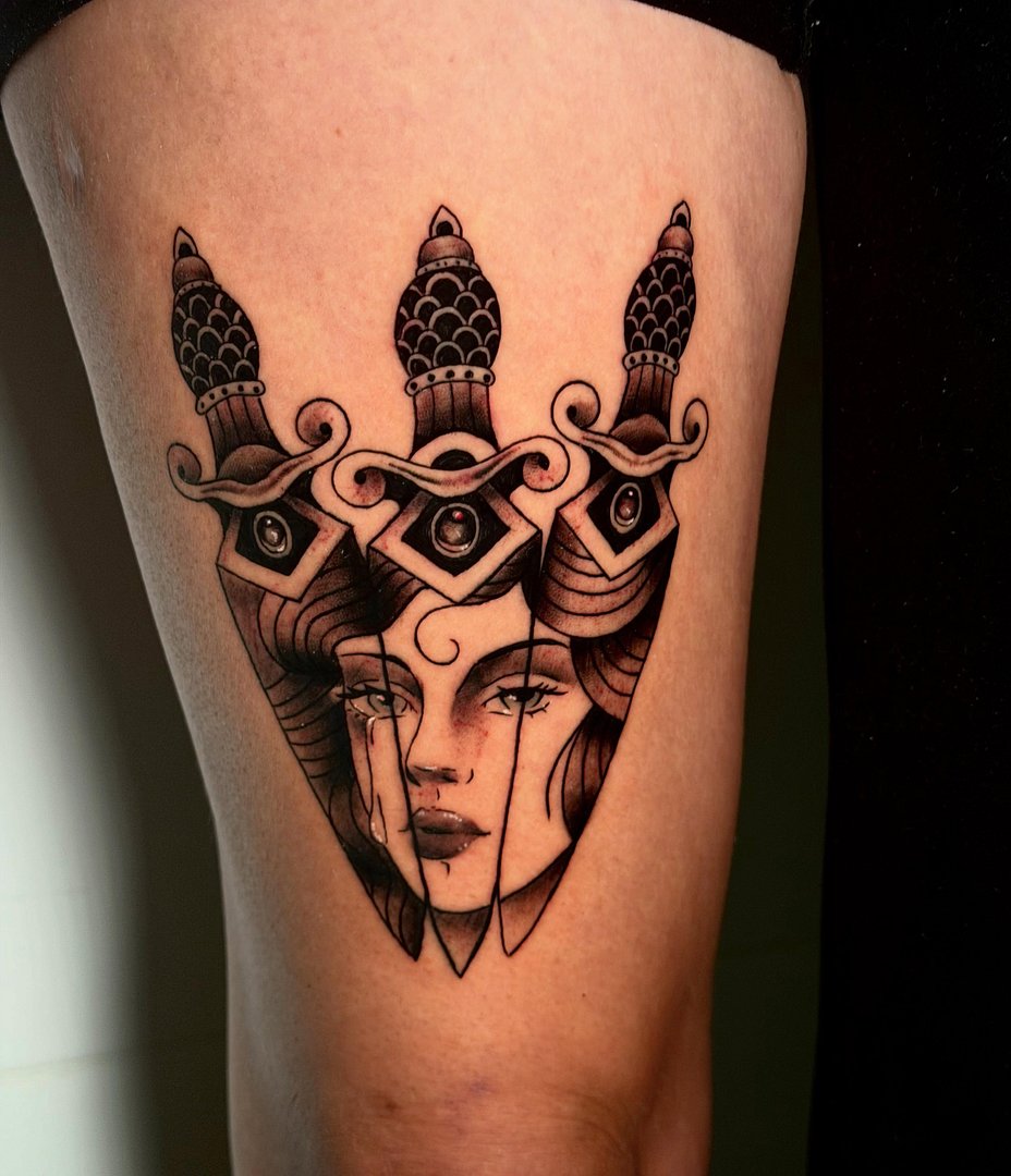 Realism (black & grey) tattoo by Jasmine