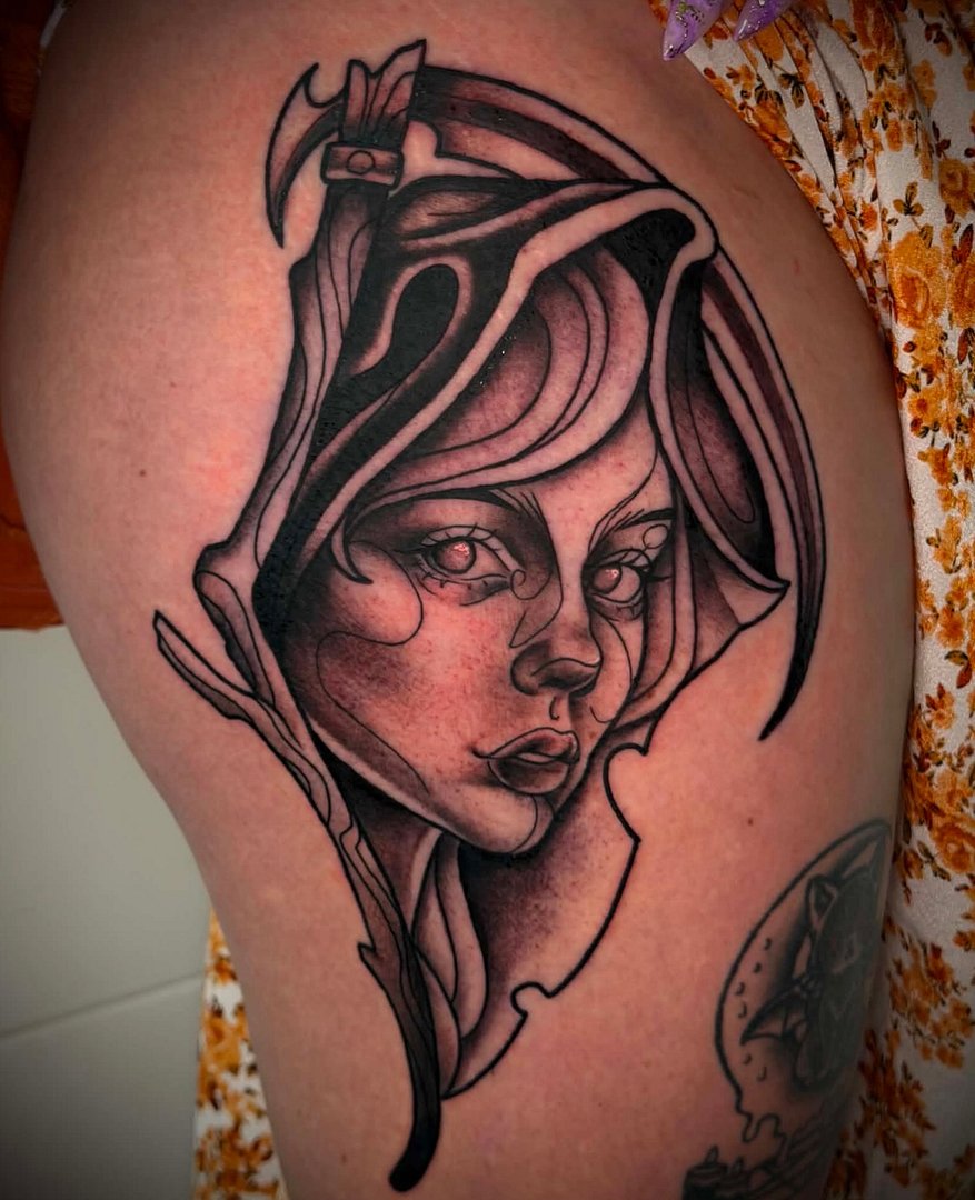 Realism (black & grey) tattoo by Jasmine