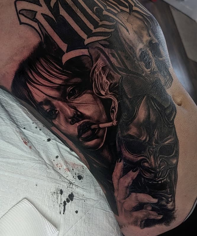 Realism (black & grey) tattoo by 𝕵𝖆𝖒𝖊𝖘 𝕵𝖊𝖓𝖐𝖎𝖓𝖘