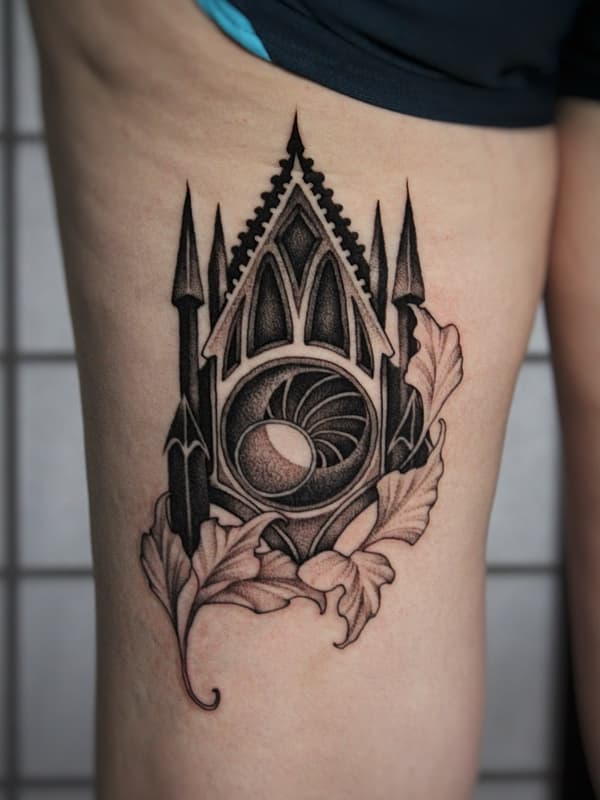 Illustrative tattoo by Jody Knight Tattoo