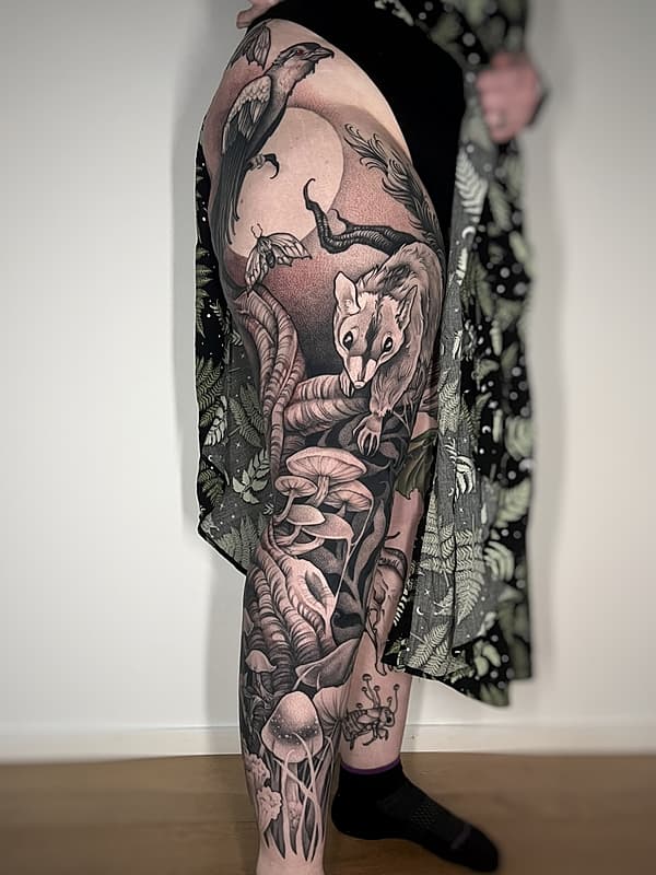Illustrative tattoo by Jody Knight Tattoo