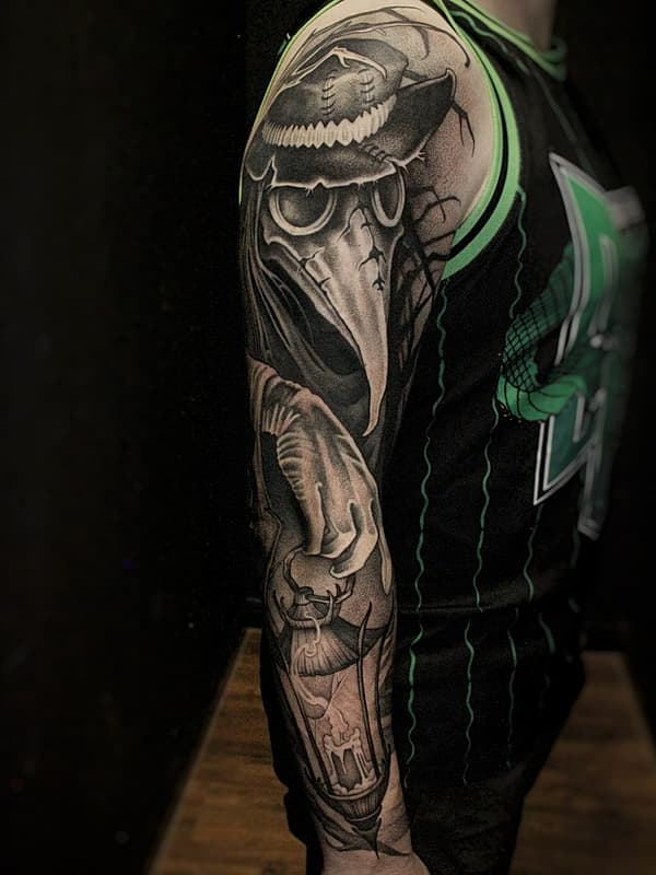 Illustrative tattoo by Jody Knight Tattoo