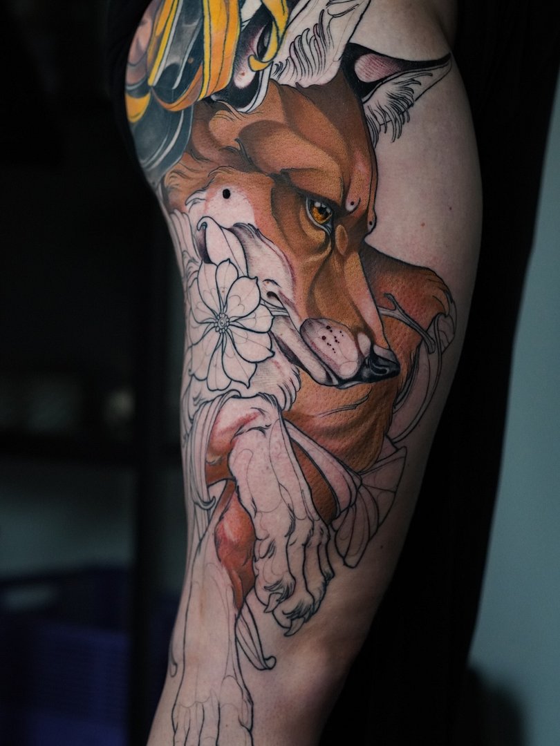 Neo-Traditional tattoo by Renkoedge