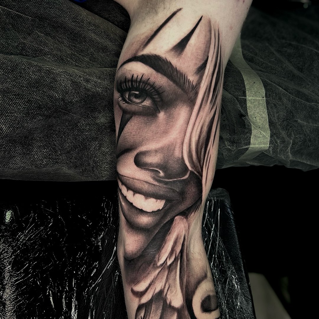 Illustrative tattoo by Saint April Tattoos