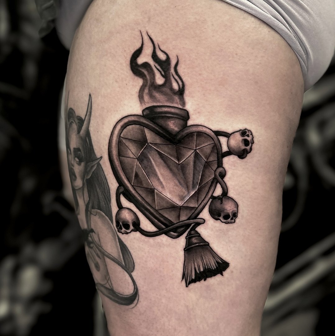 Illustrative tattoo by Saint April Tattoos
