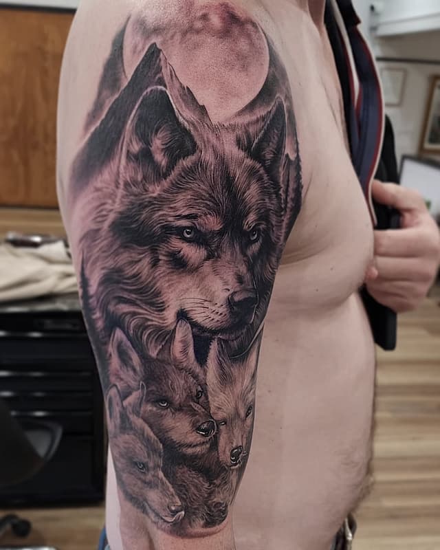 Realism (black & grey) tattoo by Clint Morningstar