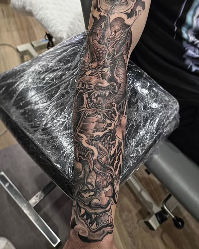 Realism (black & grey) tattoo by Clint Morningstar