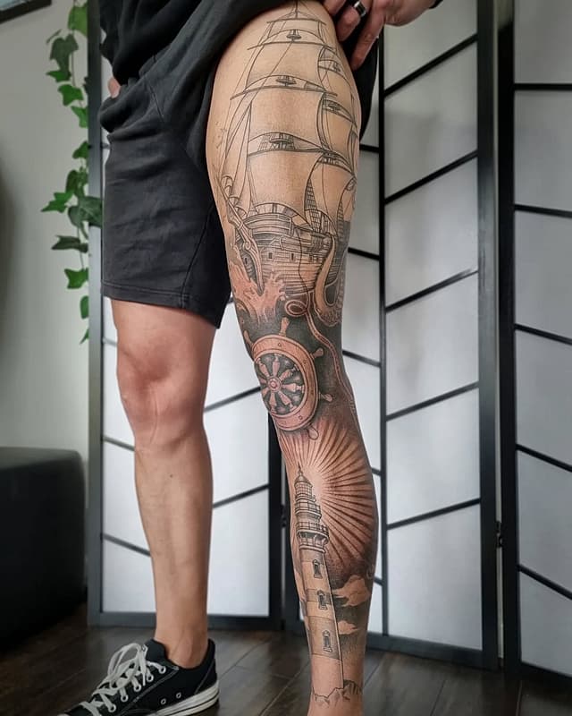 Illustrative tattoo by Kat Clarke