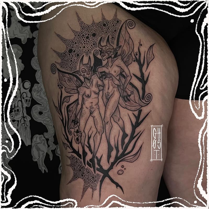 Blackwork tattoo by 𝚐𝚑𝚘𝚜𝚝 ✶