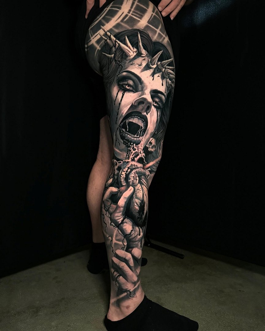 Realism (black & grey) tattoo by Arian