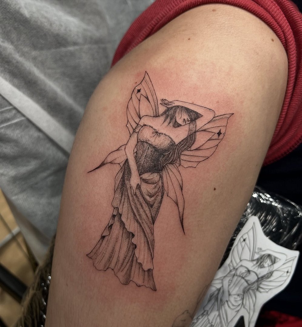 Illustrative tattoo by Renee Orlando Tattoo