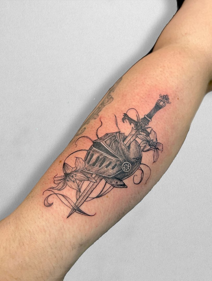 Illustrative tattoo by Renee Orlando Tattoo