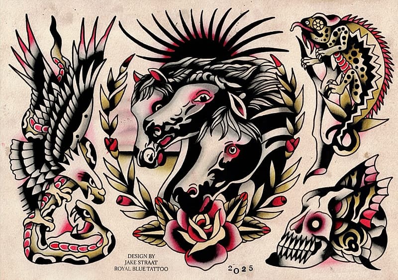 American Traditional tattoo by JAKE STRAAT