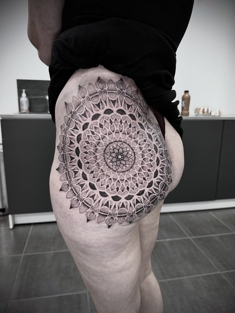 Geometric tattoo by Josh Lewis Tattoo