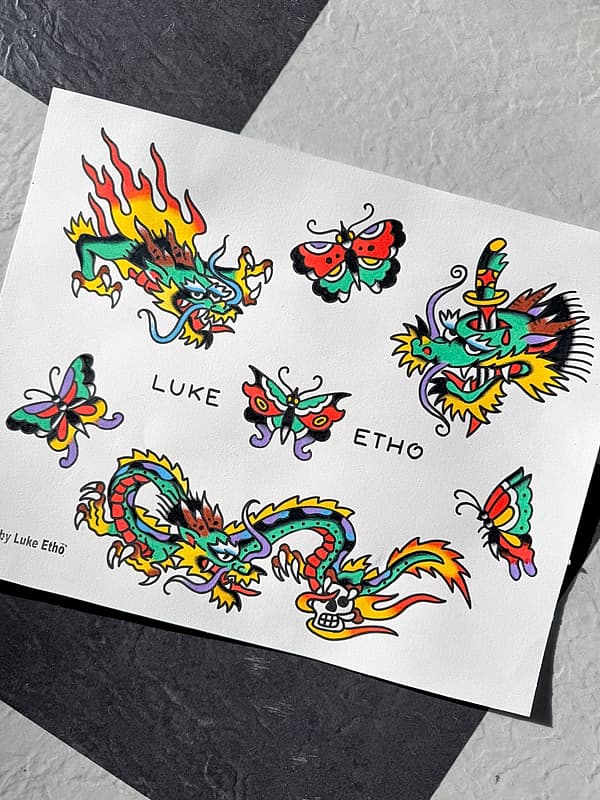 American Traditional tattoo by Luke Etho