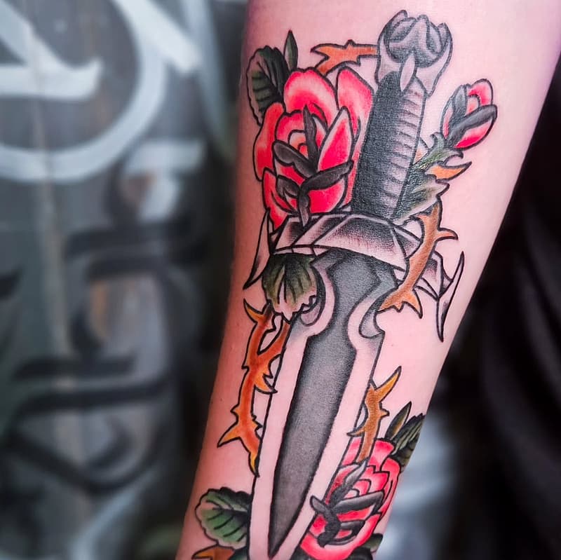 Neo-Traditional tattoo by Andy Rees