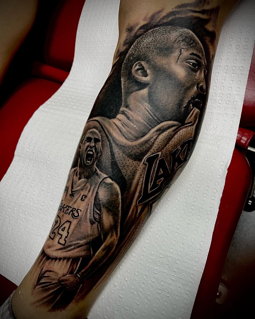 Realism (black & grey) tattoo by Brendon Russell