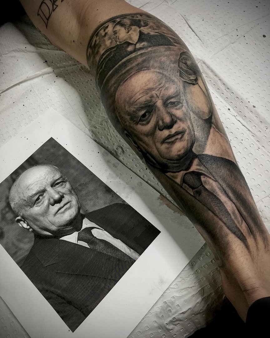Realism (black & grey) tattoo by Brendon Russell