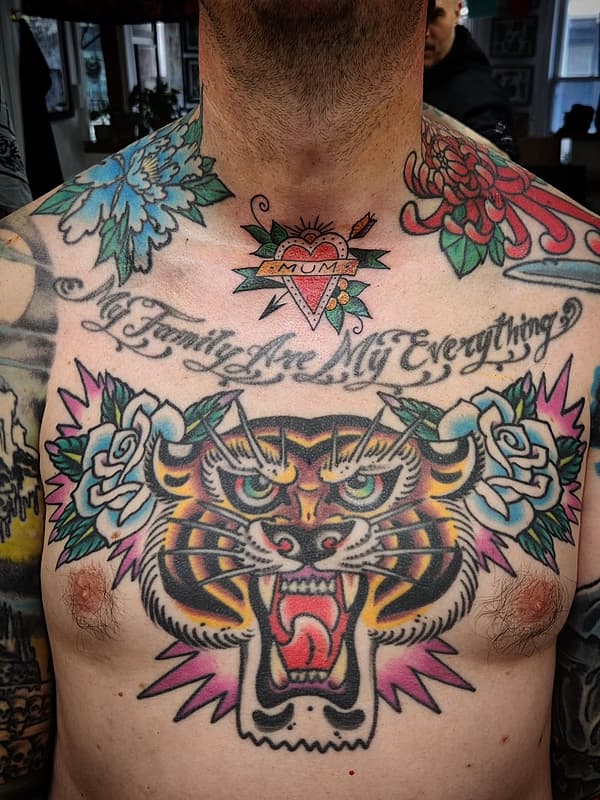American Traditional tattoo by Benjamin Raddatz power tattooing