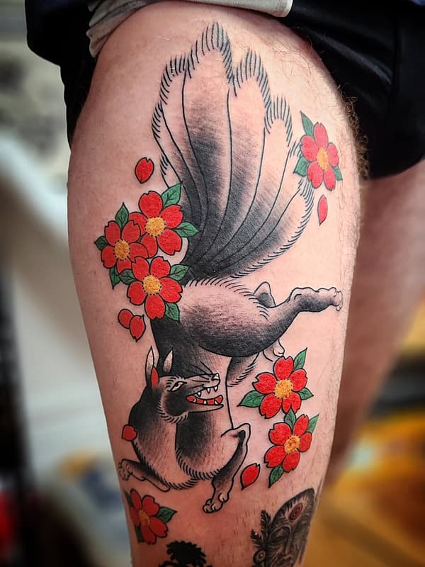 American Traditional tattoo by Benjamin Raddatz power tattooing