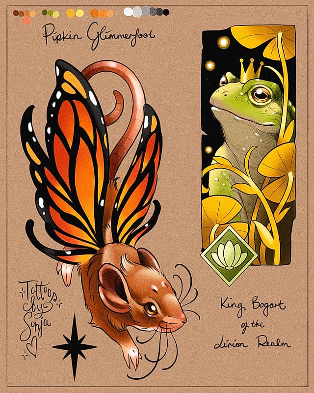 Illustrative tattoo by Sonja Bow