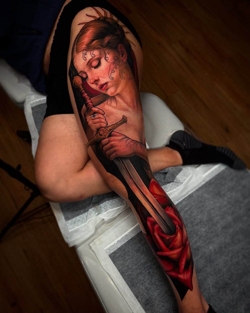 Neo-Traditional tattoo by Yeetuswolf