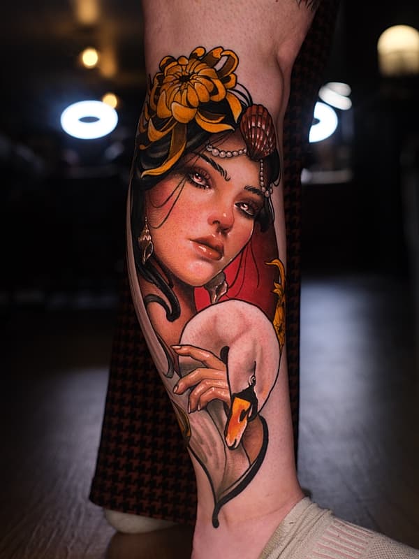 Neo-Traditional tattoo by Yeetuswolf