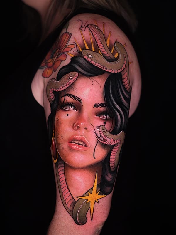 Neo-Traditional tattoo by Yeetuswolf