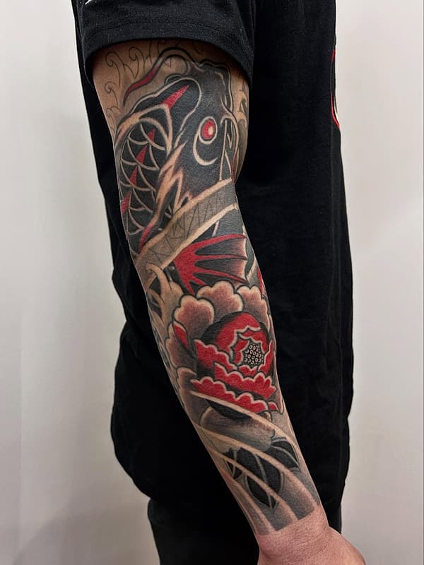 Neo-Japanese tattoo by Three Rabbits Tattoo Wellington NZ