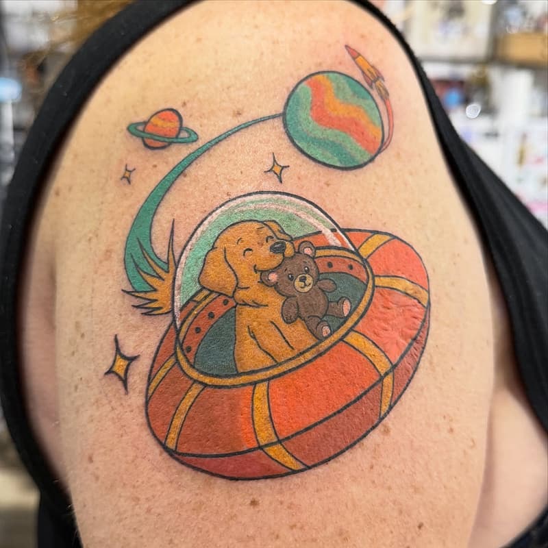 Cartoon tattoo by 𝐒𝐞𝐳𝐳𝐭𝐚𝐭𝐭𝐨𝐨 | Adelaide tattoo artist