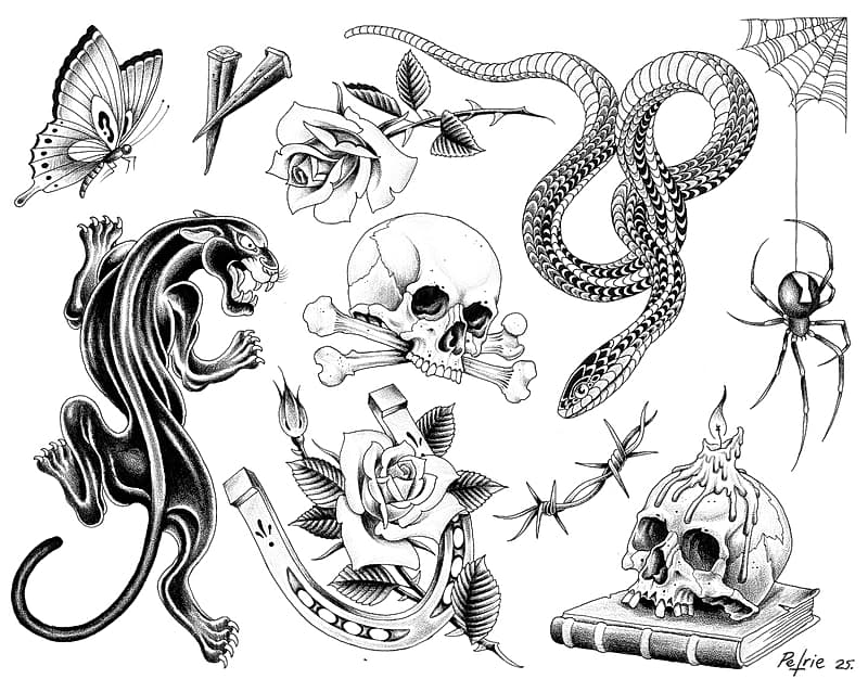 Illustrative tattoo by JESSE PETRIE