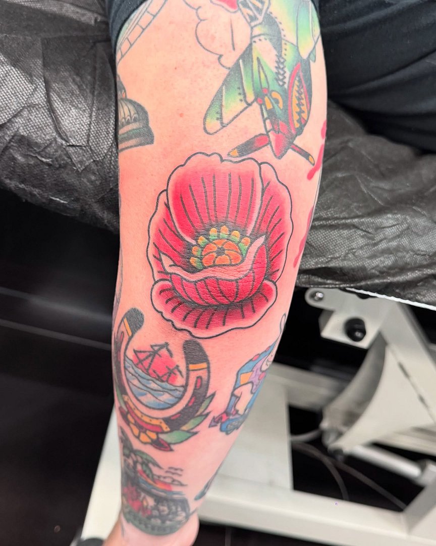 American Traditional tattoo by Jinxed