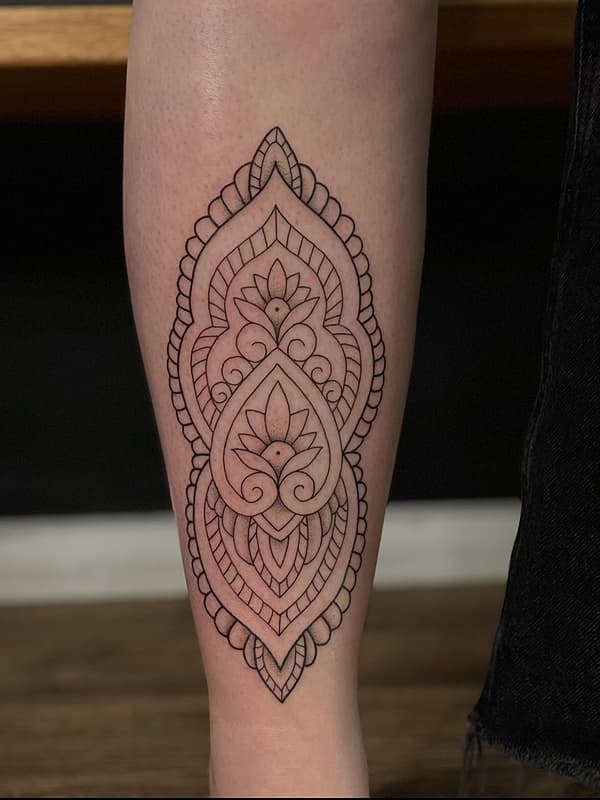 Blackwork tattoo by Cara Rose