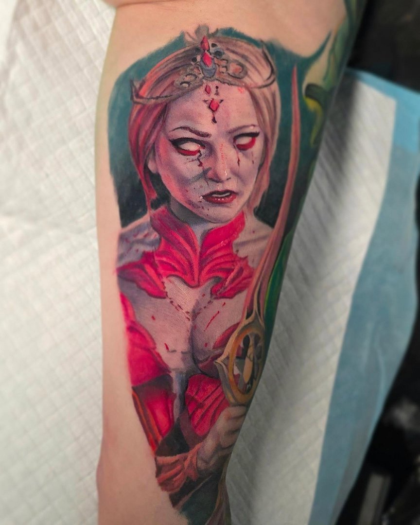 Illustrative tattoo by Grinz