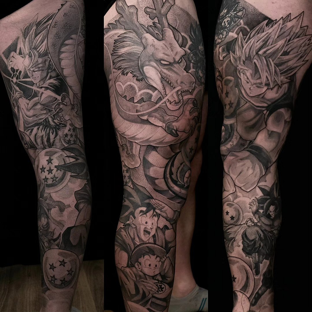 Illustrative tattoo by Grinz in Canberra