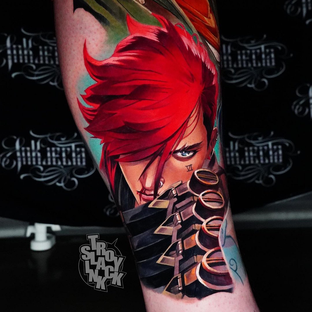 Anime tattoo by Troy Slack
