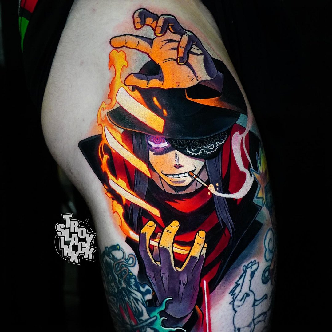 Anime tattoo by Troy Slack