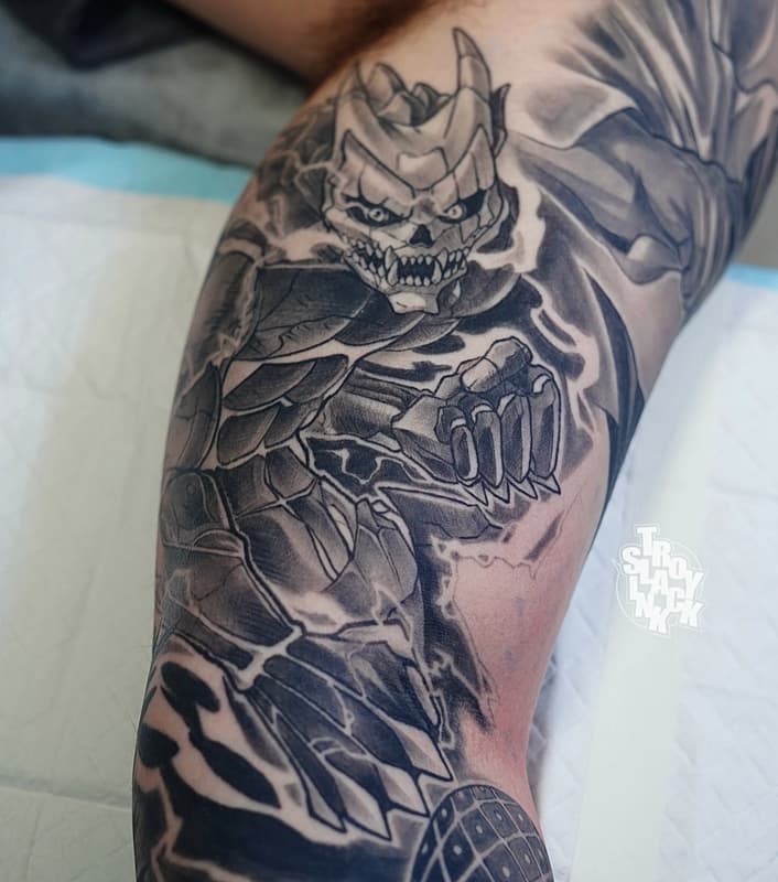 Anime tattoo by Troy Slack