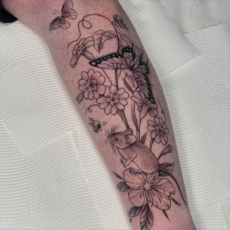 Fineline tattoo by Ruby Black