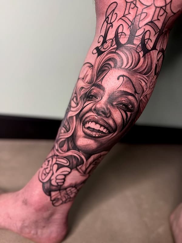 Realism (black & grey) tattoo by Brody Schafer