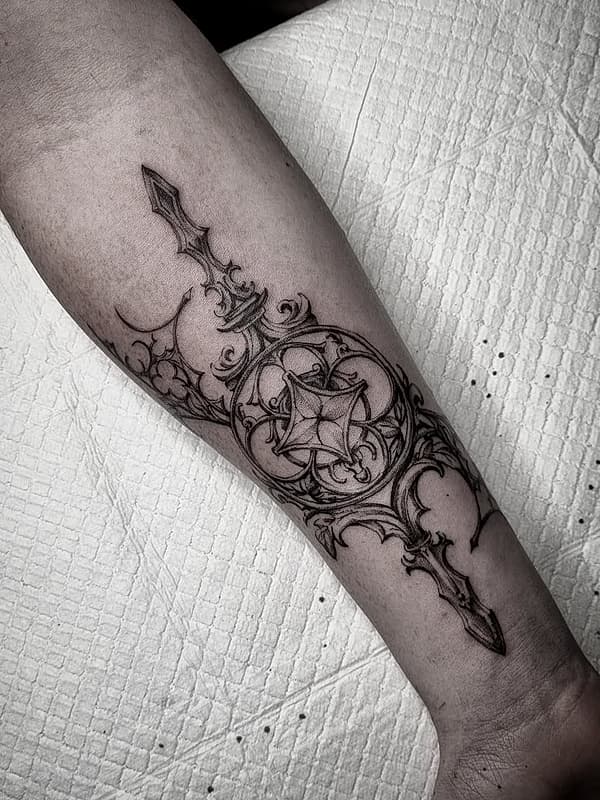 Blackwork tattoo by Eliza Rose