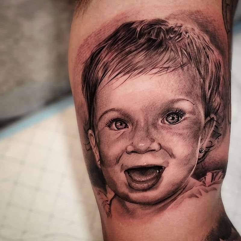 Realism (black & grey) tattoo by Vesna Vojvodić