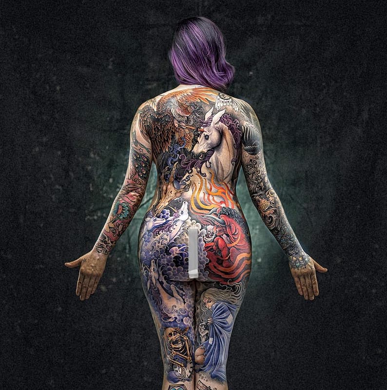 Illustrative tattoo by Erin Chance