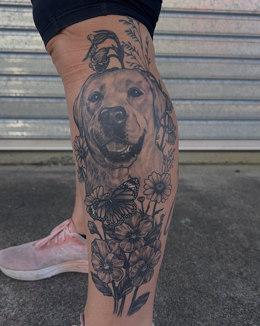 Realism (black & grey) tattoo by Rochelle Le Brun
