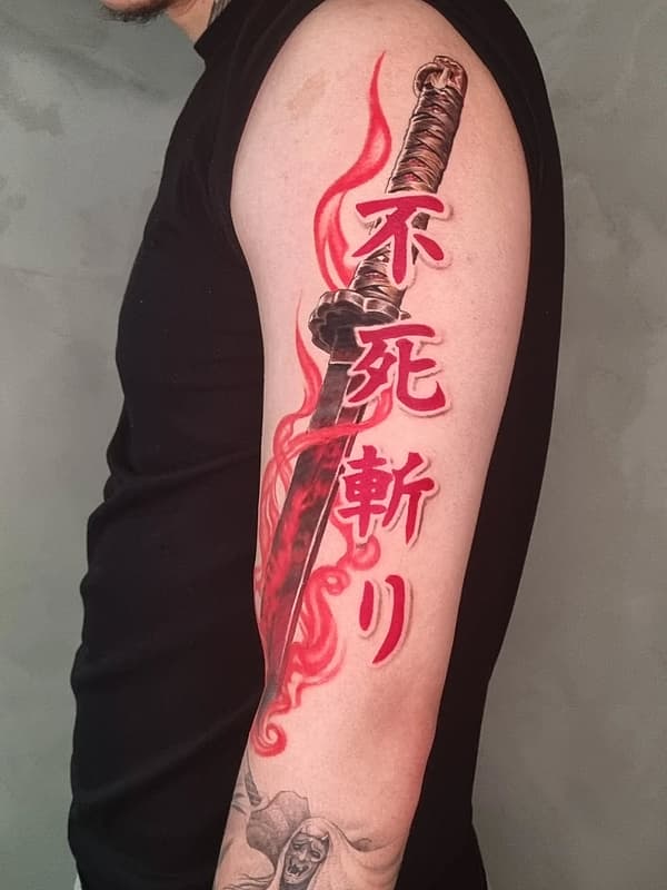 Illustrative tattoo by Shawn Ruste
