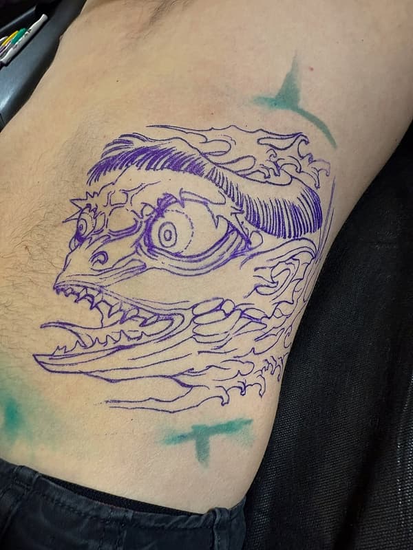 Illustrative tattoo by Martin Asence