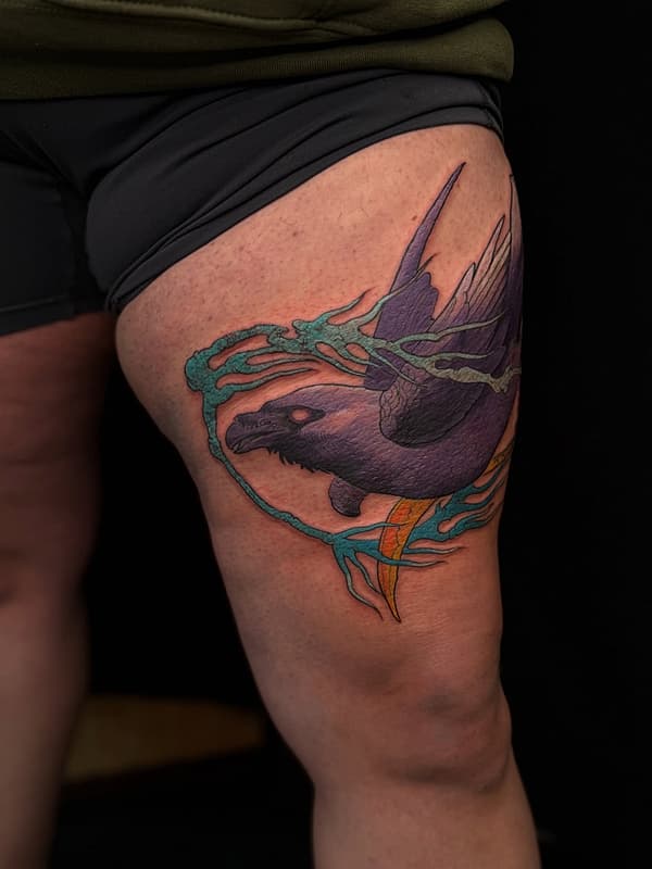 Illustrative tattoo by Martin Asence