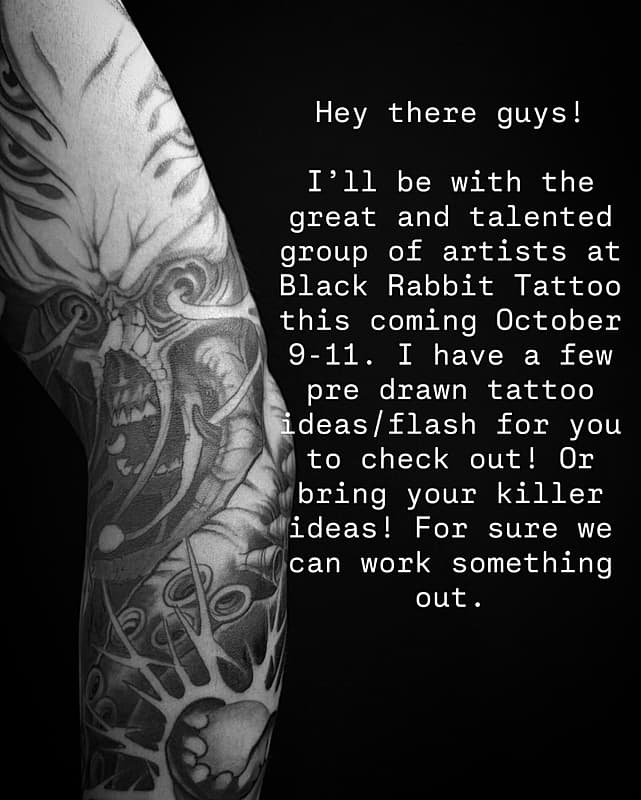 Illustrative tattoo by Martin Asence