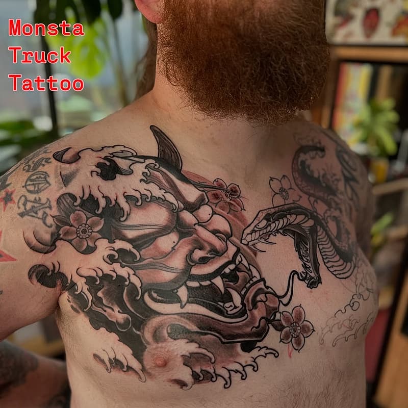 Neo-Japanese tattoo by John Wayne Roberts