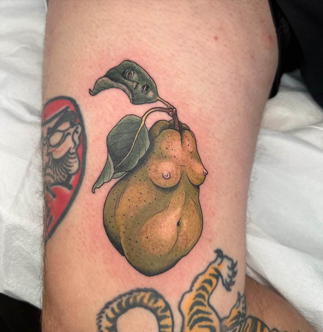 Illustrative tattoo by Cassidy Depew